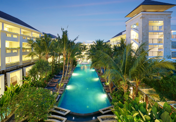 Three-Night Bali Getaway for Two People in a Jacuzzi Deluxe Room or Deluxe Pool View Room incl. Airport Transfer, Daily Breakfast, & More - Options for Five or Eight Nights Available