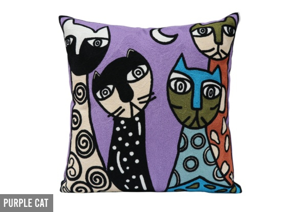 Small Fresh Cotton Patterned Embroidery Cushion Cover Range - Six Options Available