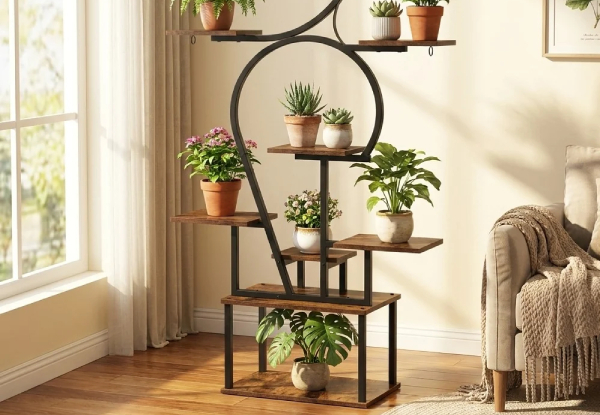 Six-Tier Curved Plant Stand