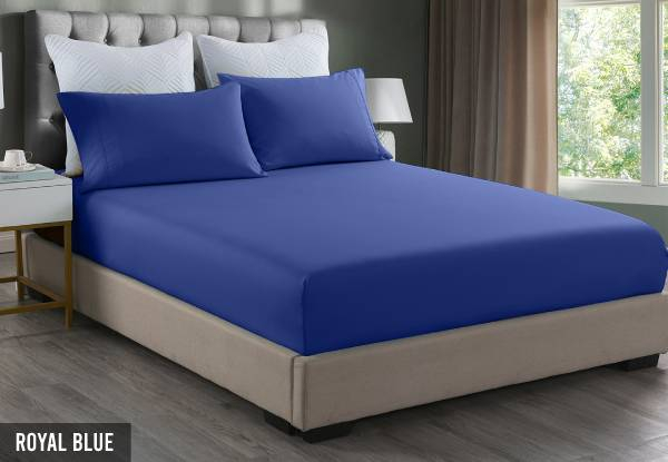 Royal Comfort 2000TC Bamboo Cooling Three-Piece Fitted Sheet & Pillowcase Combo Set - Available in Six Colours & Three Sizes