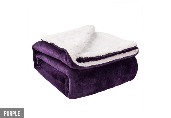 Reversible Flannel Fleece Throw Blanket - Available in Five Colors & Three Sizes