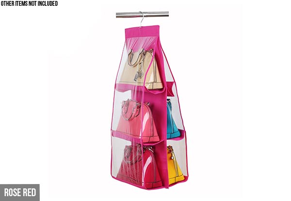 Six Pocket Handbag Storage Sleeve - Four Colours Available with Free Delivery