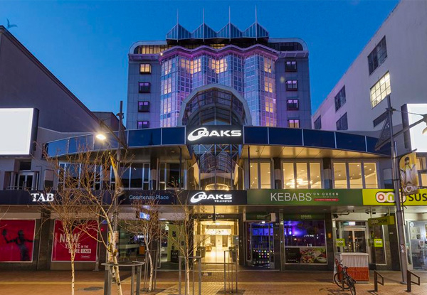 One Night 4.5-Star Stay at OAKS Wellington Hotel for Two People incl. 50% Off Daily Breakfast, 20% Off All F&B at Onsite Oaks & Vine Restaurant, Parking & Late Check-Out of 4pm - Options for Two & Three Night Stays Available
