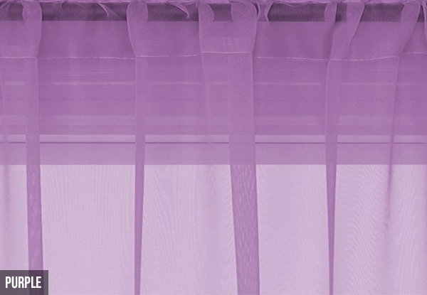 Two Sheer Voile Rod Pocket Curtain Panels - Two Sizes & Nine Colours Available with Free Delivery