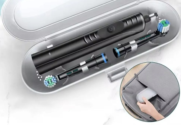 Rechargeable Rotary Electric Toothbrush with Eight Replacement Heads - Two Colours Available