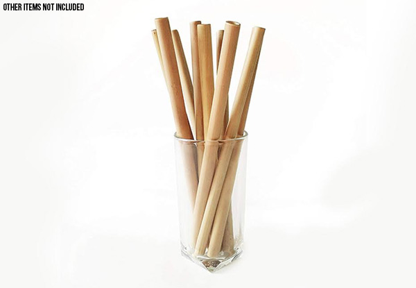 10-Piece Eco-Friendly Bamboo Straw Set - Options for 20-, or 30-Piece Sets Available with Free Delivery