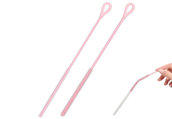 Two-Piece Silicone Straw Cleaner Brush - Available in Three Colours