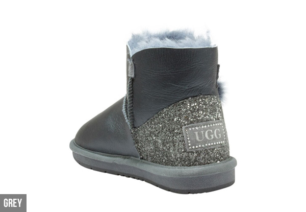 Auzland Women's Nappa Mini Crystal Button UGG Boots - Two Colours Available