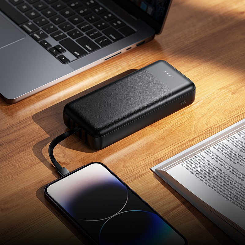 Titan PowerUp 20000mAh Powerbank with 4 Built In Cables Black