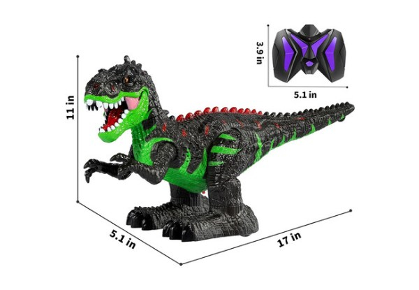 Remote Control Realistic Tyrannosaurus Toy with Water Mist, Lights & Sound - Two Colours Available