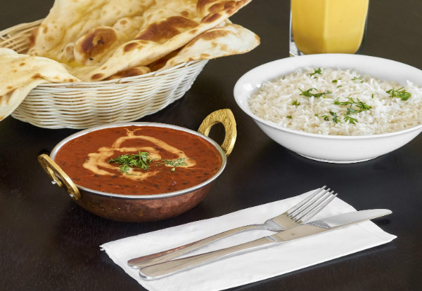 Curry, Rice & Naan for Two People With Options for Four & Six People - Valid Seven Days A Week