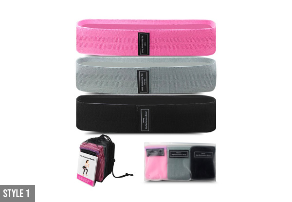 Three-Piece Set Resistance Fitness Bands - Three Styles Available