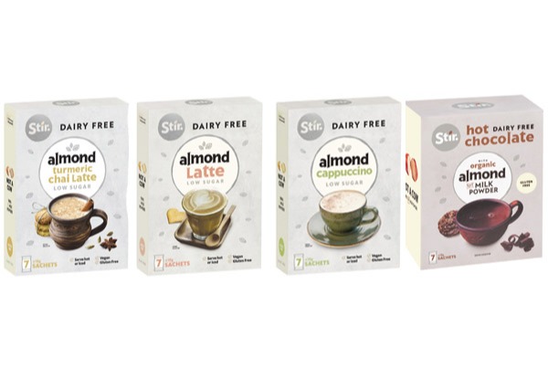 42-Pack of Vegan Almond Milk Hot Drink Mixes - Four Flavours Available & Option for a Mixed Pack