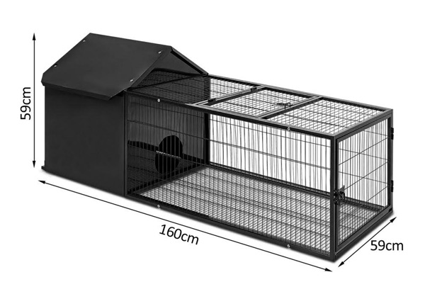 Black Outdoor Pet Hutch