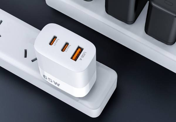 Titan 65W Ultra Fast Charger with Two USB-C & USB-A