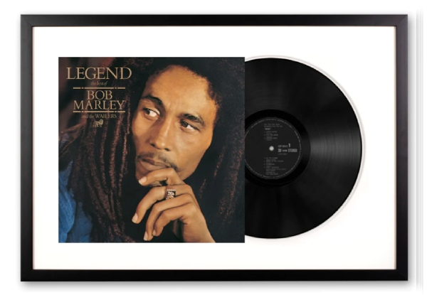 Framed Bob Marley Legend Vinyl Art