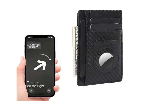 RFID Blocking Wallet Compatible with Apple Airtag - Option for Two-Pack