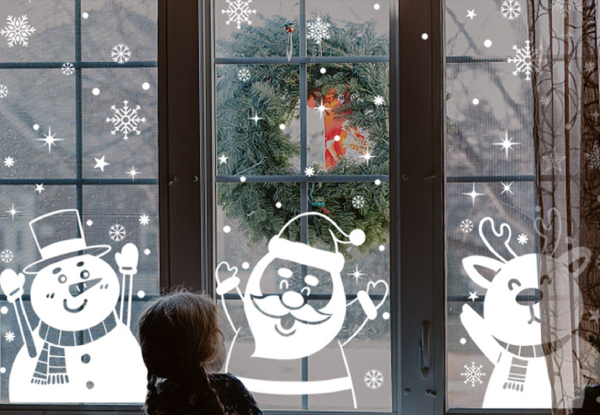 One-Pack of Removable Christmas Window Stickers - Four Styles Available & Option for Two-Pack