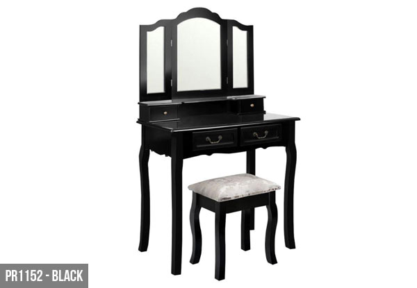 From $159 for an Elegant Dressing Table Available in Black or White