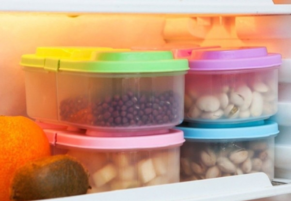 Four-Pack of Dual-Compartment Food Storage Boxes - Two Options & Four Colours Available