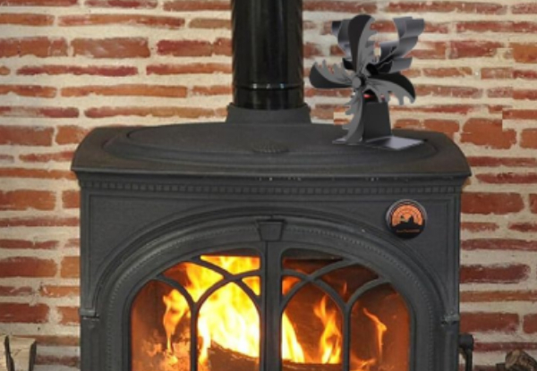 Four-Blade Heat-Powered Fireplace Fan - Option for Two-Pack