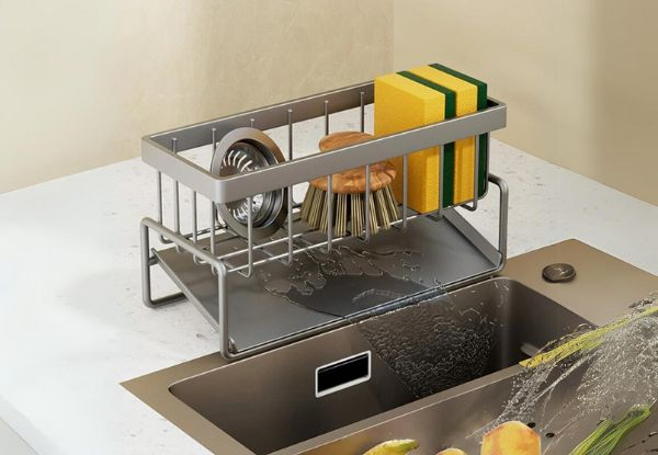 Multi-Functional Stainless Steel Sink Organiser with Drain Rack - Four Styles Available