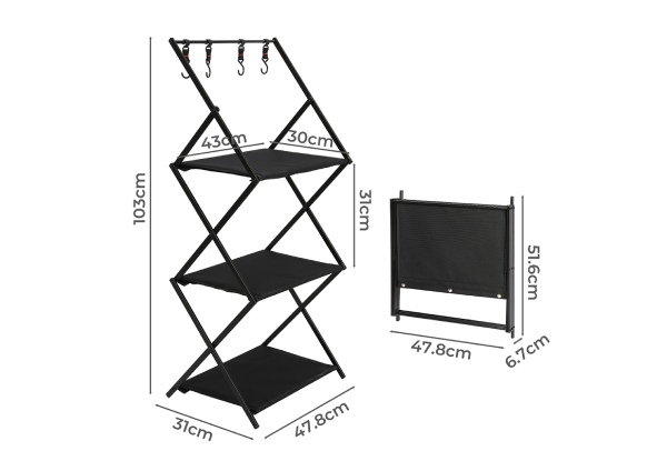 Levede Portable Camping Storage Shelves - Two Sizes Available