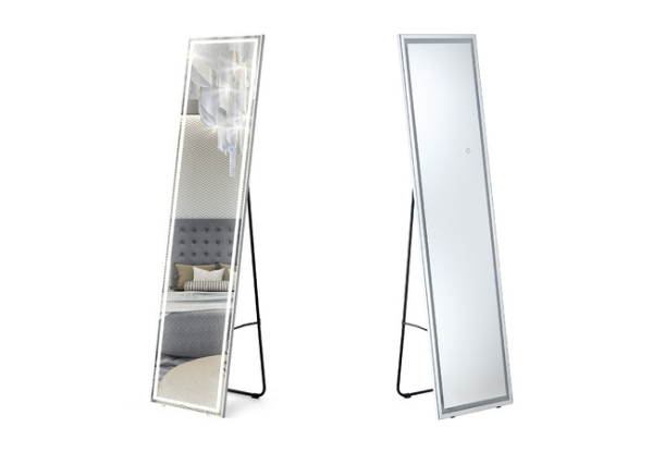 Tri-Colour LED Full-Length Rectangle Mirror with Stand