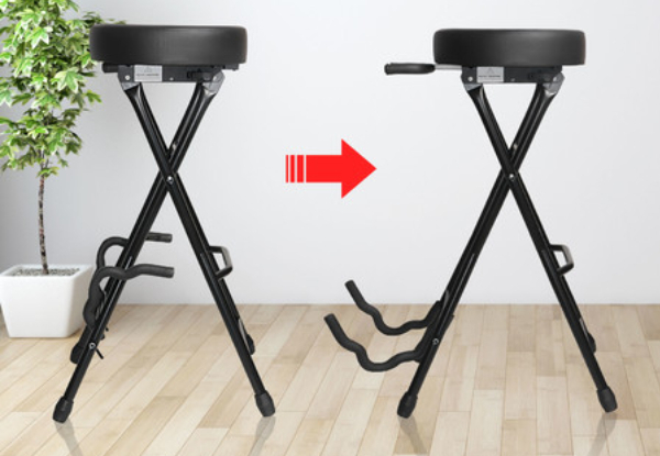 Foldable Guitar Stool with Guitar Stand