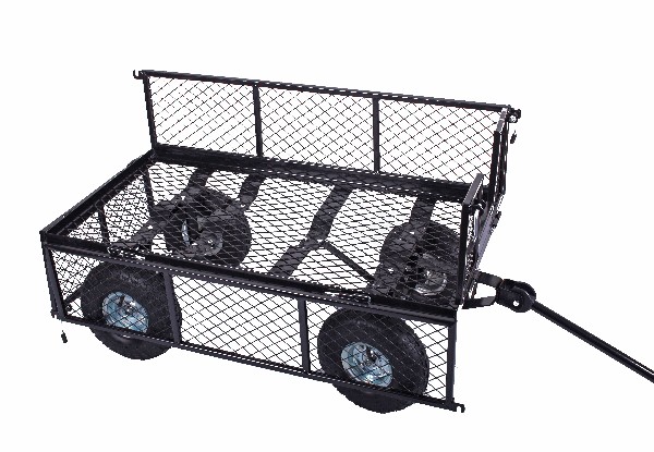 Black Heavy-Duty Garden Cart Trolley