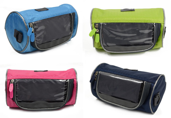 Water Resistant Bicycle Bag with Plastic Cover for Touch Screen Devices - Four Colours Available with Free Delivery