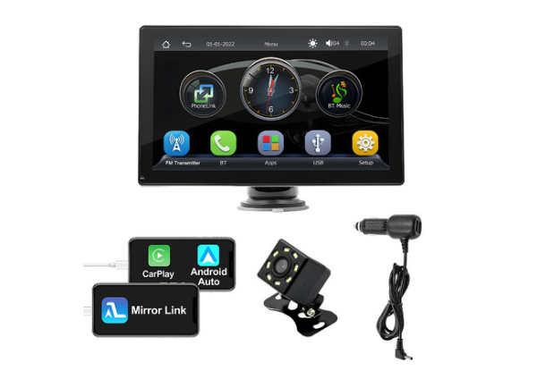 Portable Nine-Inch Touch Screen Car Stereo with Camera