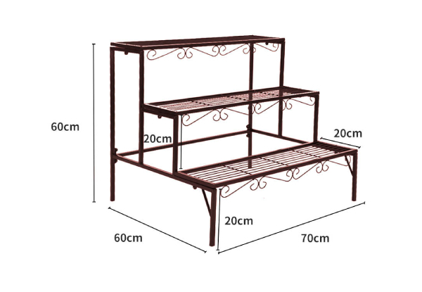 Levede Three-Tier Rectangle Plant Metal Stand - Two Colours Available