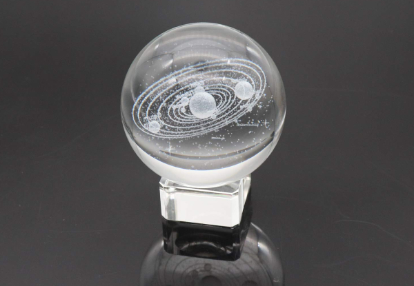 3D Solar System Crystal Ball incl. Stand - Option for Two