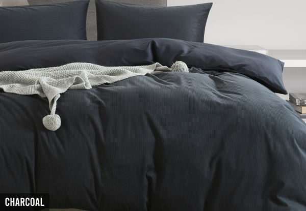 Royal Comfort Velvet Corduroy Quilt Cover Set - Available in Four Colours & Two Sizes