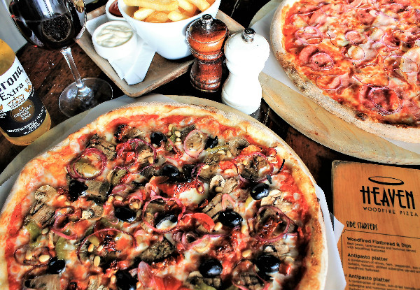 Two Large Wood-Fired Pizzas, Two Drinks & Fries for Two People - Options for up to Six People