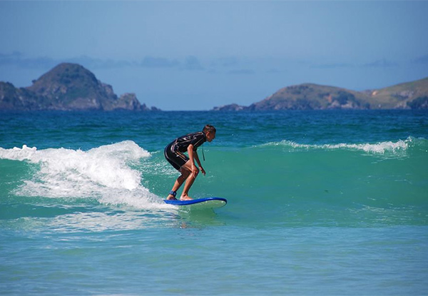 Two-Hour Surf Lesson incl. Board & Wetsuit Hire at Mount Maunganui with Option for Two People