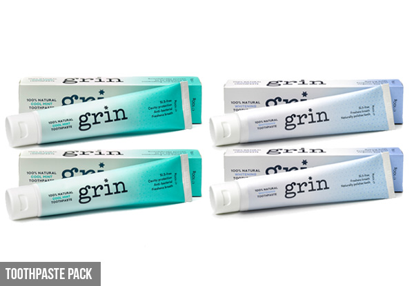 Grin Natural Tooth Care Packs - Free Metro Delivery
