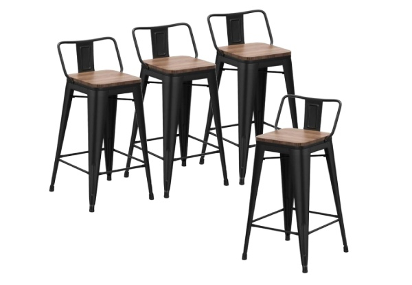 Four-Piece Bar Stool Chair with Removable Back