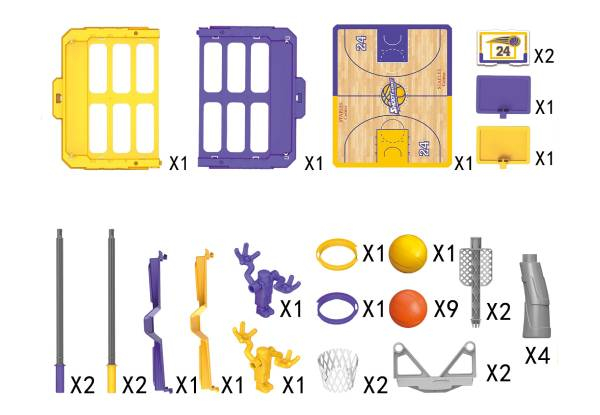 Purple & Yellow Foosketball Table Top Play Set with Stand