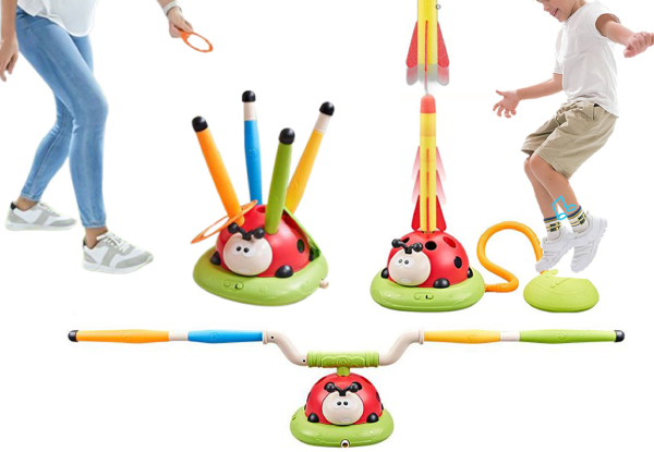 Three-in-One Musical Jump Toss Ring Game Rocket Launcher