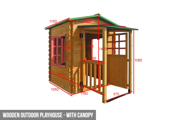 Wooden Outdoor Playhouse - Canopy & Slide Options Available