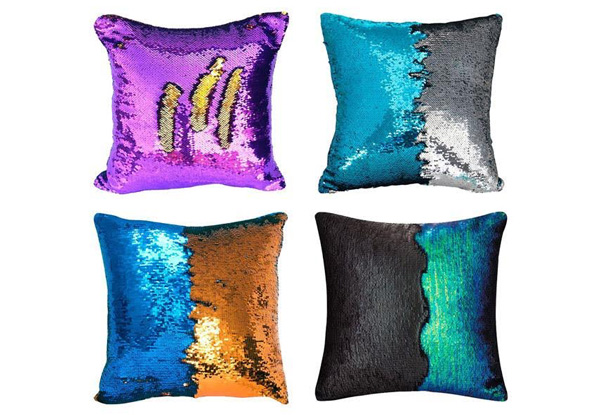 Four-Pack of Reversible Mermaid Sequin Cushion Covers