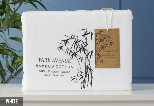 Park Avenue Bamboo Cotton Sheet Set - Available in Four Colours & Two Sizes