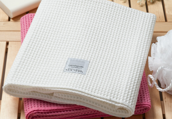 Canningvale Luxe Waffle Weave Hair Towel - Two Colours Available with Free Delivery