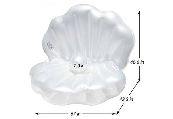 Inflatable Seashell Pool Float with Pearl Ball