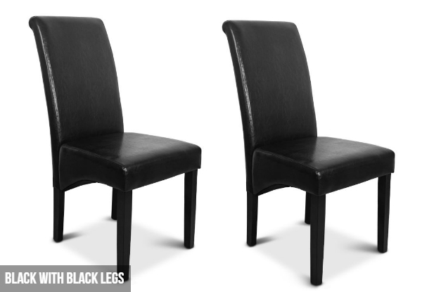 Two PU Leather Dining Chairs - Two Colours Available