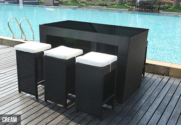 Seven-Piece Outdoor Home Bar Set - Two Colours Available (Auckland Only)