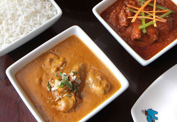 Two Curries &  Rice - Valid for Takeaway and Dine in