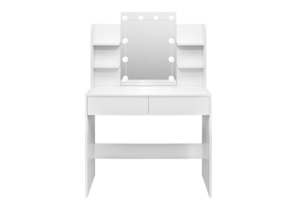 Hollywood Vanity Makeup Table with LED Lighted Mirror